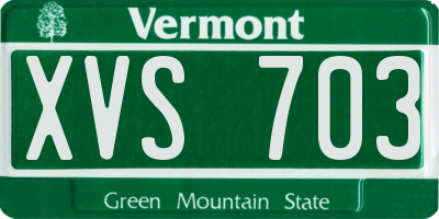 VT license plate XVS703