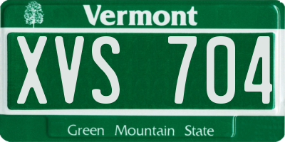 VT license plate XVS704