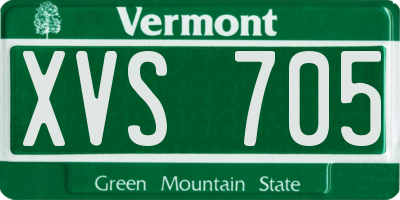 VT license plate XVS705