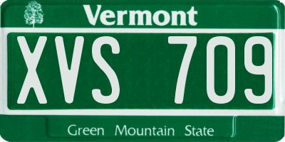 VT license plate XVS709
