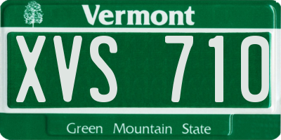 VT license plate XVS710