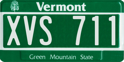 VT license plate XVS711