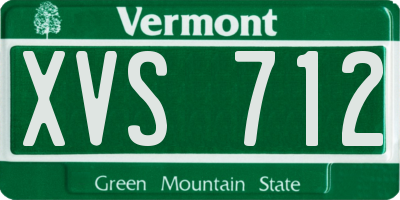VT license plate XVS712