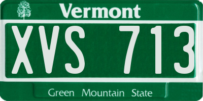 VT license plate XVS713