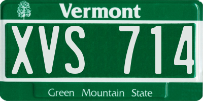 VT license plate XVS714