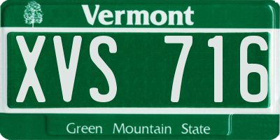 VT license plate XVS716