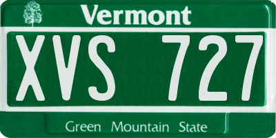 VT license plate XVS727