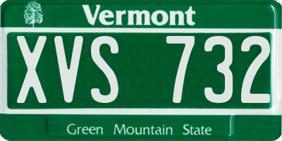VT license plate XVS732