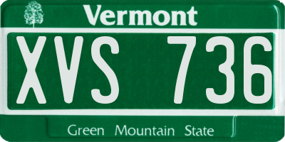 VT license plate XVS736