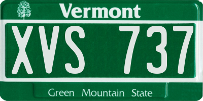 VT license plate XVS737
