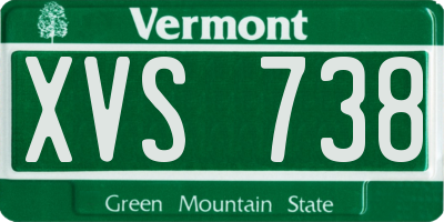 VT license plate XVS738
