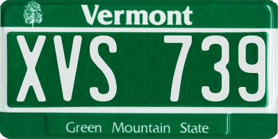 VT license plate XVS739