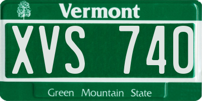 VT license plate XVS740