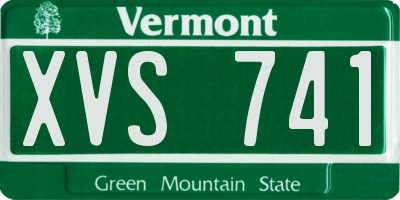 VT license plate XVS741
