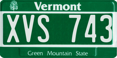 VT license plate XVS743