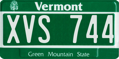 VT license plate XVS744