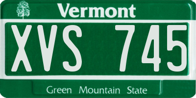 VT license plate XVS745