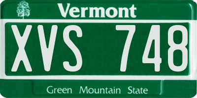 VT license plate XVS748
