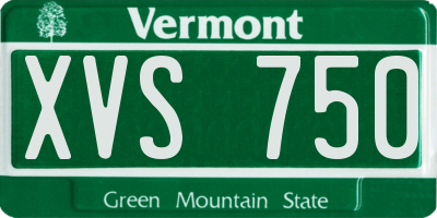 VT license plate XVS750