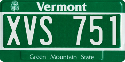VT license plate XVS751