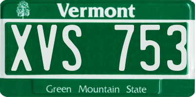 VT license plate XVS753
