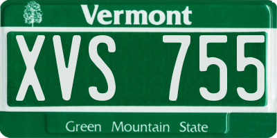 VT license plate XVS755