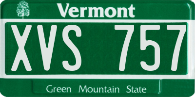 VT license plate XVS757