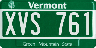 VT license plate XVS761