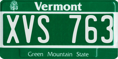 VT license plate XVS763