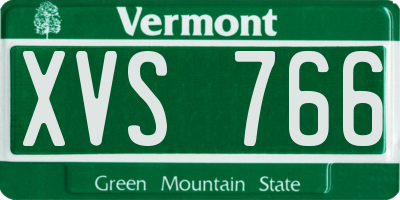 VT license plate XVS766