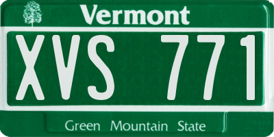 VT license plate XVS771