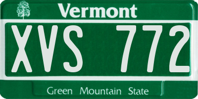 VT license plate XVS772