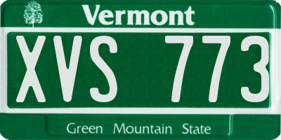 VT license plate XVS773
