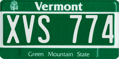 VT license plate XVS774