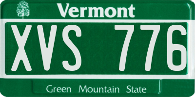 VT license plate XVS776