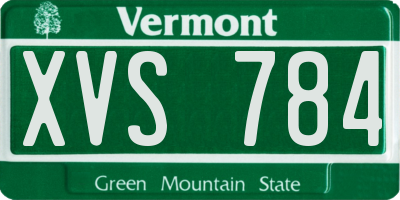 VT license plate XVS784