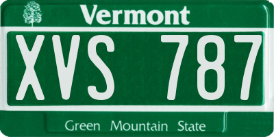 VT license plate XVS787