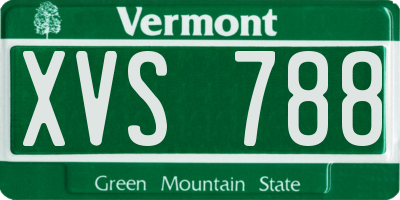 VT license plate XVS788