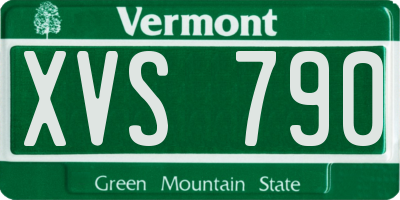 VT license plate XVS790