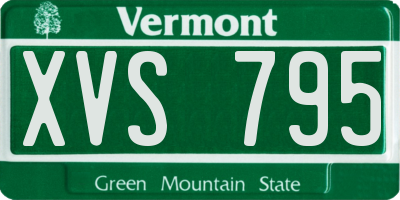 VT license plate XVS795