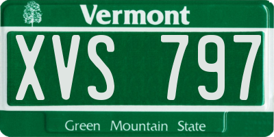 VT license plate XVS797