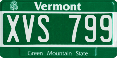 VT license plate XVS799