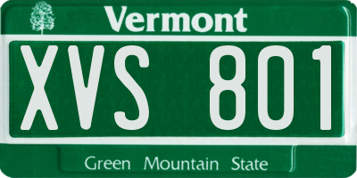 VT license plate XVS801