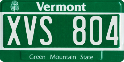 VT license plate XVS804
