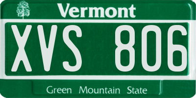 VT license plate XVS806
