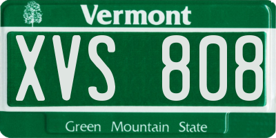 VT license plate XVS808