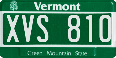 VT license plate XVS810
