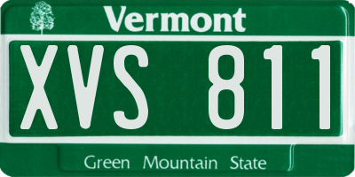 VT license plate XVS811