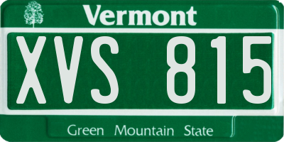 VT license plate XVS815
