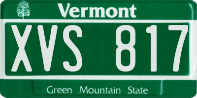 VT license plate XVS817